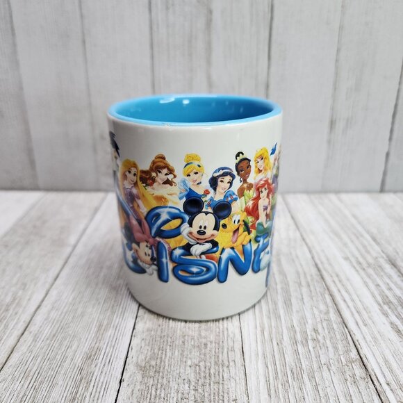 Disney Jerry Leigh Coffee Mug Cup Cast Characters Mickey Donald Goofy Blue White - Picture 4 of 11